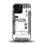 moon boarding pass ticket back phone cover | glass case for iphone 14 pro max