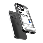 moon boarding pass ticket back phone cover | glass case for iphone 15 pro max