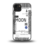 moon boarding pass ticket back phone cover | glass case for iphone 14