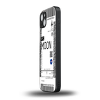 moon boarding pass ticket back phone cover | glass case for iphone 15