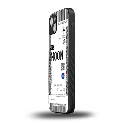 moon boarding pass ticket back phone cover | glass case for iphone 15