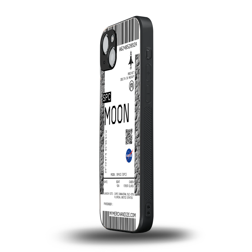 moon boarding pass ticket back phone cover | glass case for iphone 14