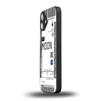 moon boarding pass ticket back phone cover | glass case for iphone 16 plus