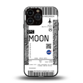 moon boarding pass ticket back phone cover | glass case for iphone 16 pro max