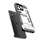 moon boarding pass ticket back phone cover | glass case for iphone 16 pro max