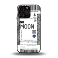 moon boarding pass ticket back phone cover | glass case for iphone 16 pro