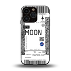 moon boarding pass ticket back phone cover | glass case for iphone 16 pro