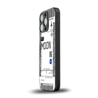 moon boarding pass ticket back phone cover | glass case for iphone 16 pro