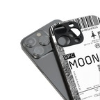 moon boarding pass ticket back phone cover | glass case for iphone 16 pro