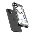 moon boarding pass ticket back phone cover | glass case for iphone 16
