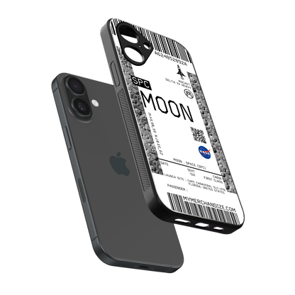 moon boarding pass ticket back phone cover | glass case for iphone 16