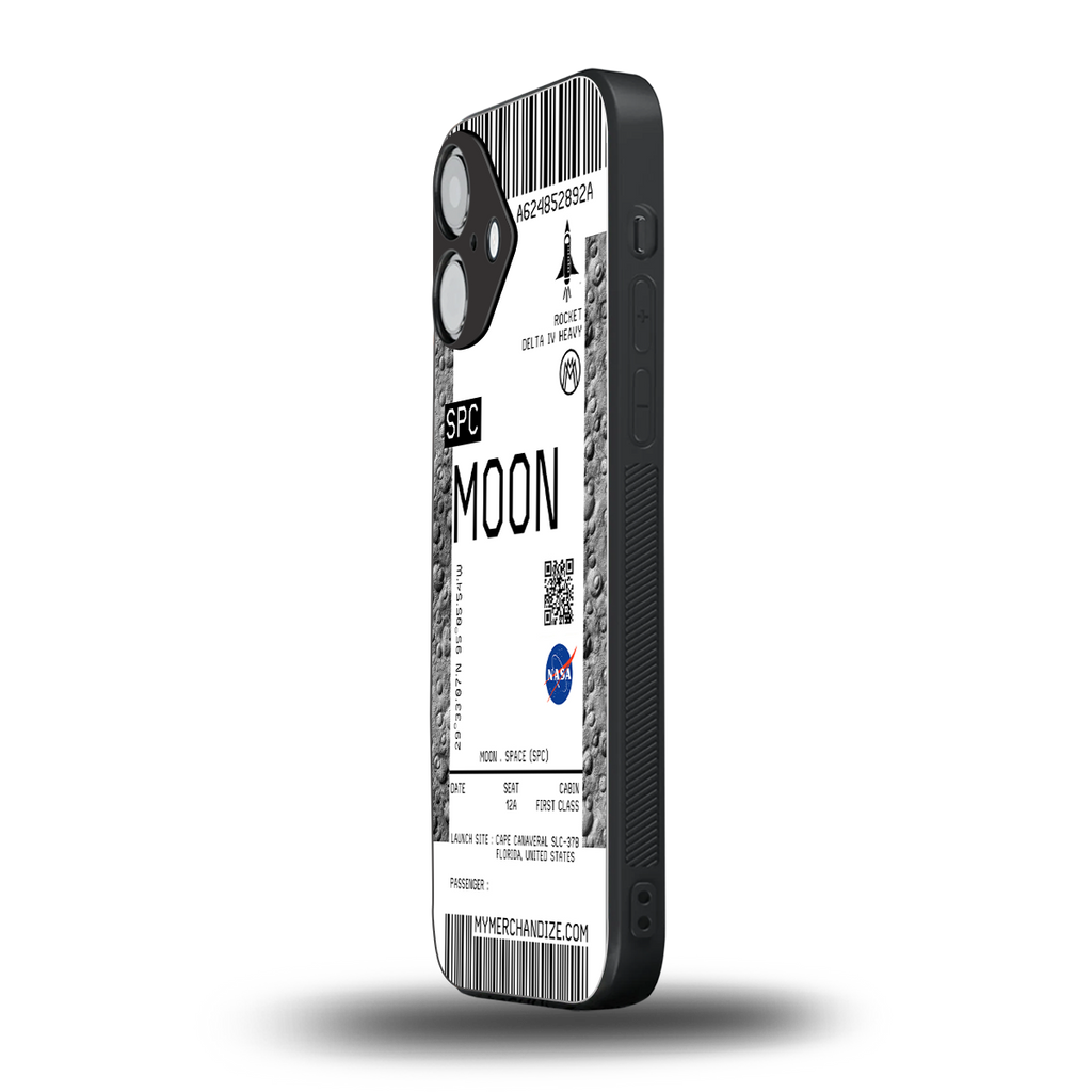 moon boarding pass ticket back phone cover | glass case for iphone 16