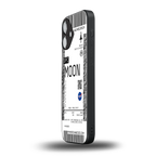 moon boarding pass ticket back phone cover | glass case for iphone 16