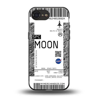 moon boarding pass ticket back phone cover | glass case for iphone 16e