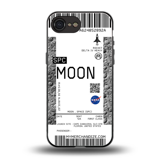moon boarding pass ticket back phone cover | glass case for iphone 16e