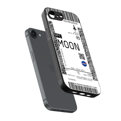 moon boarding pass ticket back phone cover | glass case for iphone 16e