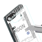 moon boarding pass ticket back phone cover | glass case for iphone 16e