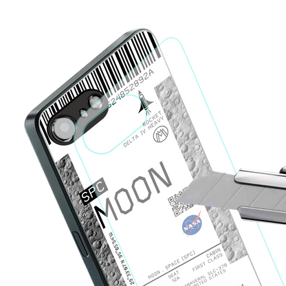 moon boarding pass ticket back phone cover | glass case for iphone 16e