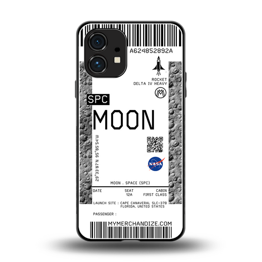 moon boarding pass ticket back phone cover | glass case for nothing phone 1
