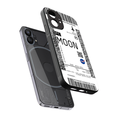moon boarding pass ticket back phone cover | glass case for nothing phone 1