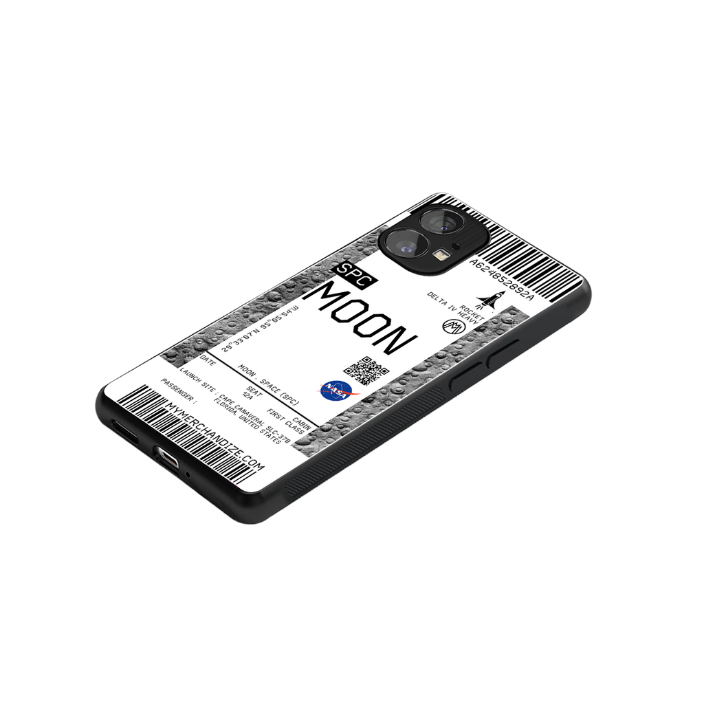 moon boarding pass ticket back phone cover | glass case for nothing phone 1