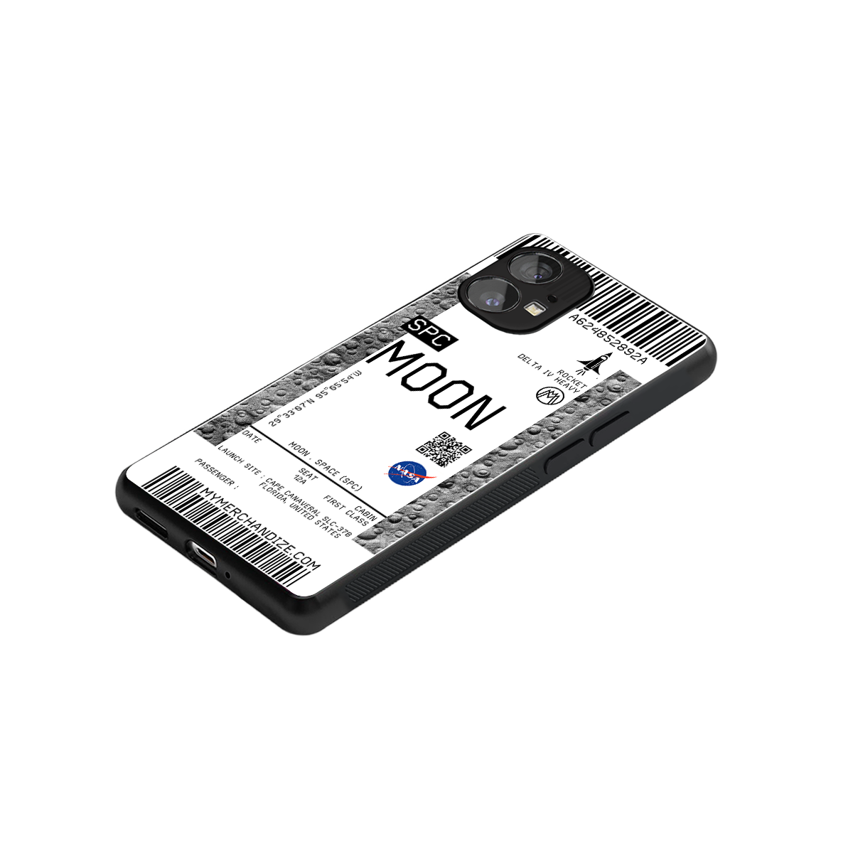 moon boarding pass ticket back phone cover | glass case for nothing phone 1