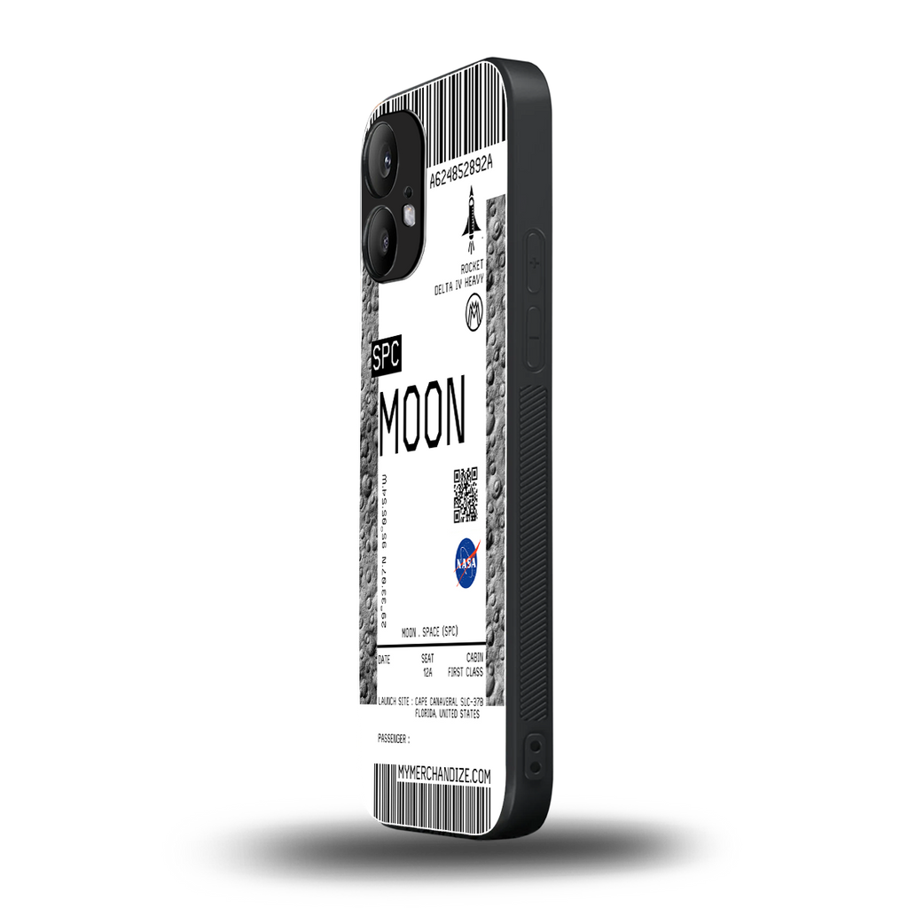 moon boarding pass ticket back phone cover | glass case for nothing phone 2