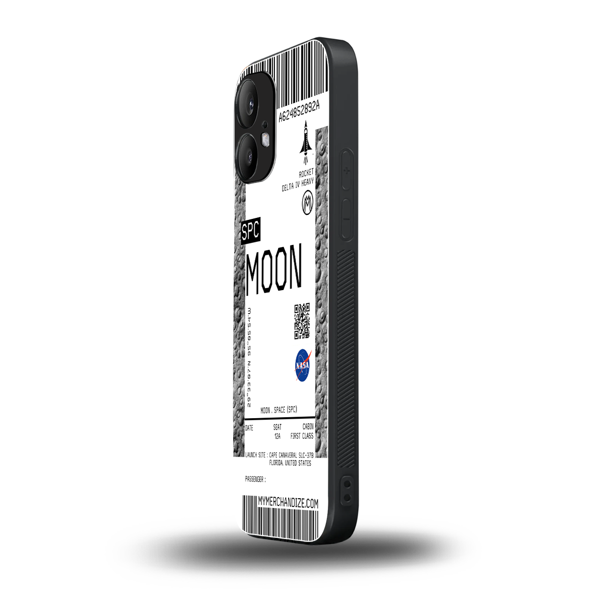 moon boarding pass ticket back phone cover | glass case for nothing phone 2