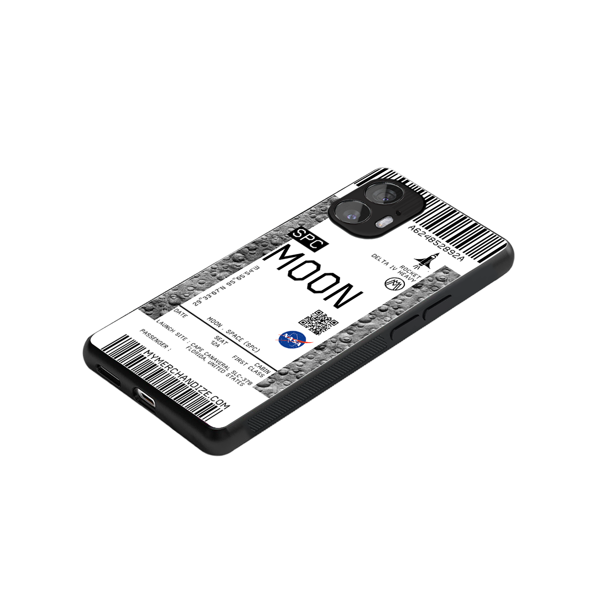 moon boarding pass ticket back phone cover | glass case for nothing phone 2