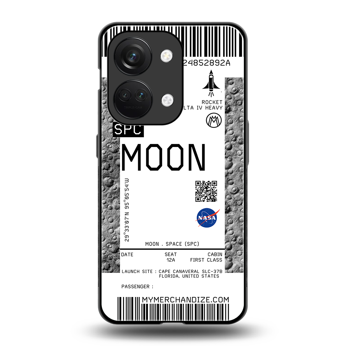 moon boarding pass ticket back phone cover | glass case for oneplus nord 3