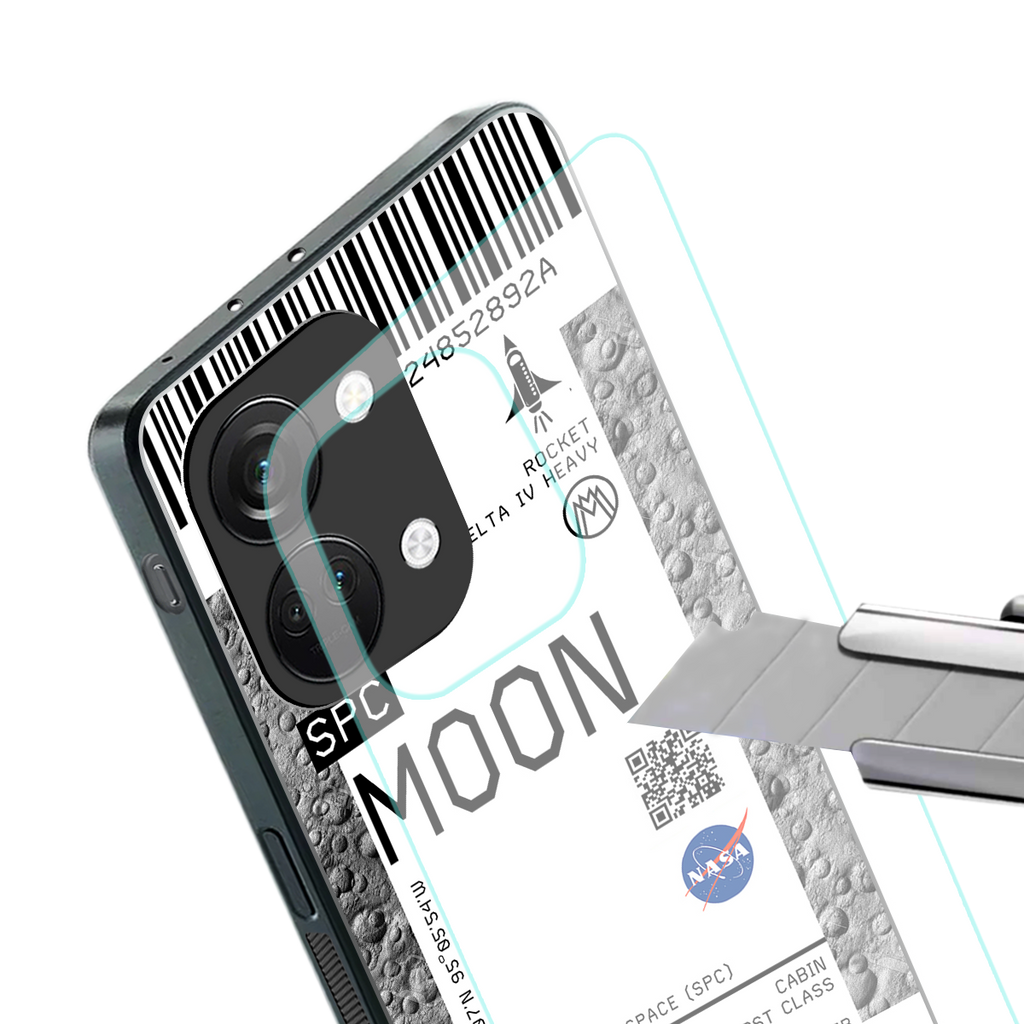 moon boarding pass ticket back phone cover | glass case for oneplus nord 3