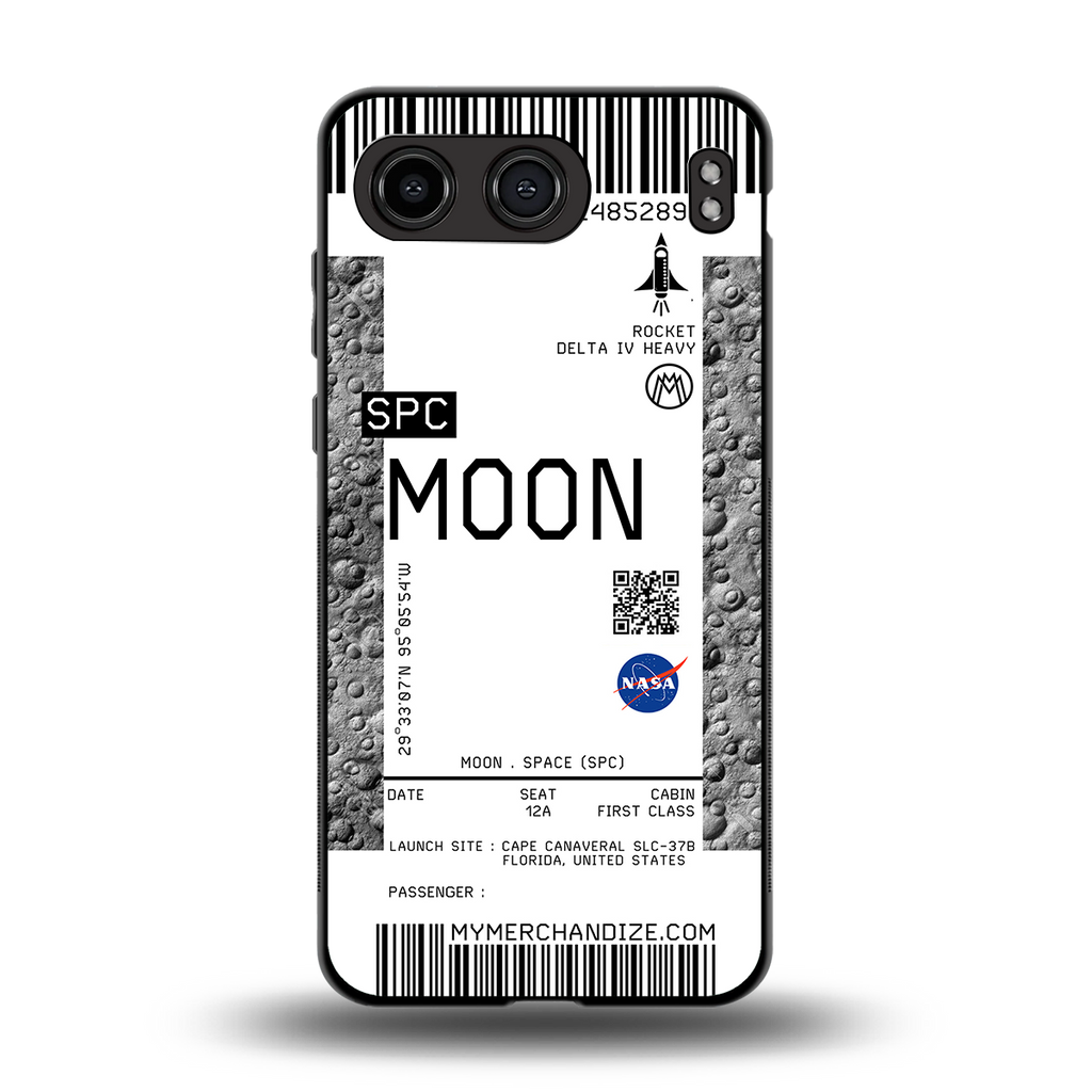 moon boarding pass ticket back phone cover | glass case for oneplus nord 4