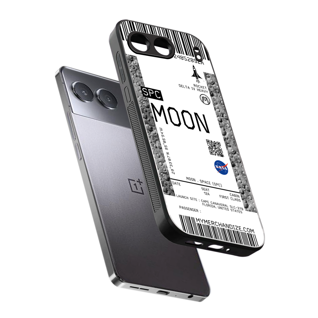 moon boarding pass ticket back phone cover | glass case for oneplus nord 4