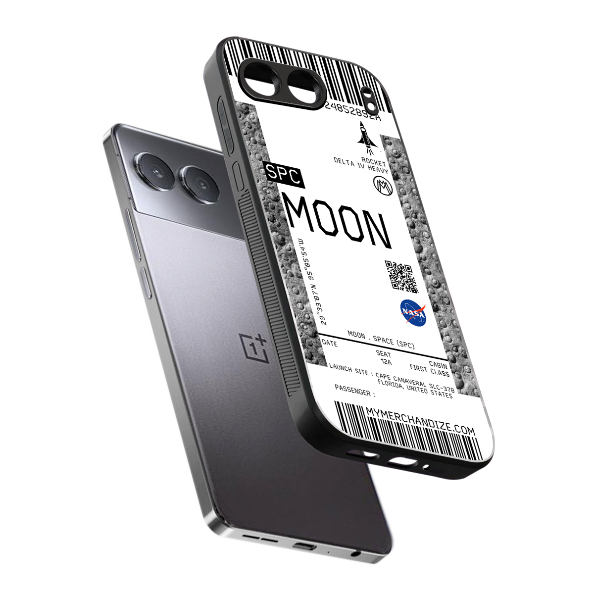 moon boarding pass ticket back phone cover | glass case for oneplus nord 4