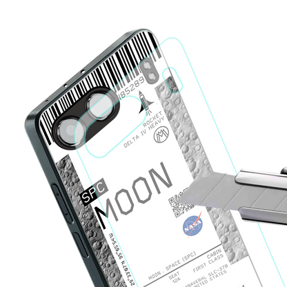 moon boarding pass ticket back phone cover | glass case for oneplus nord 4