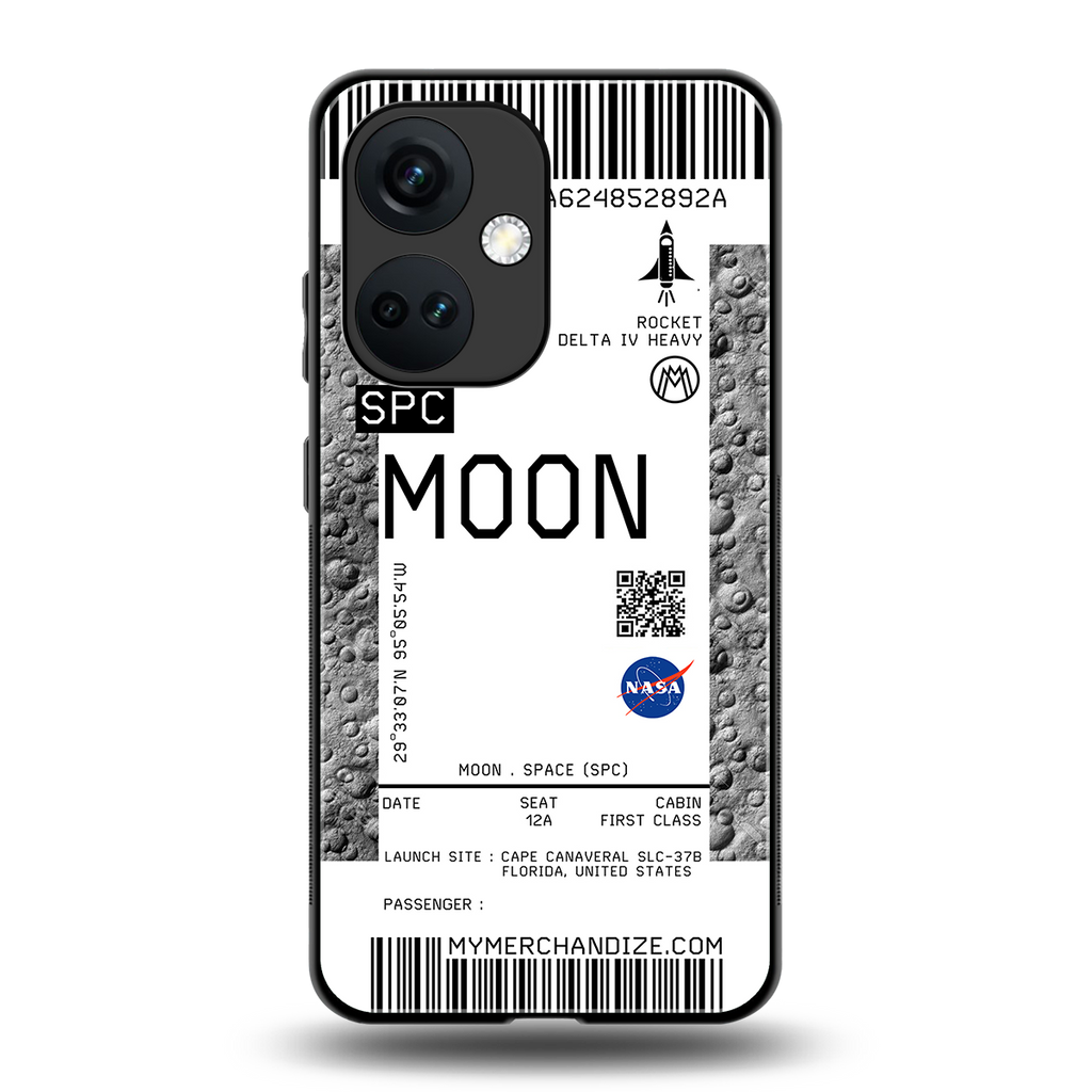 moon boarding pass ticket back phone cover | glass case for oneplus nord ce 3