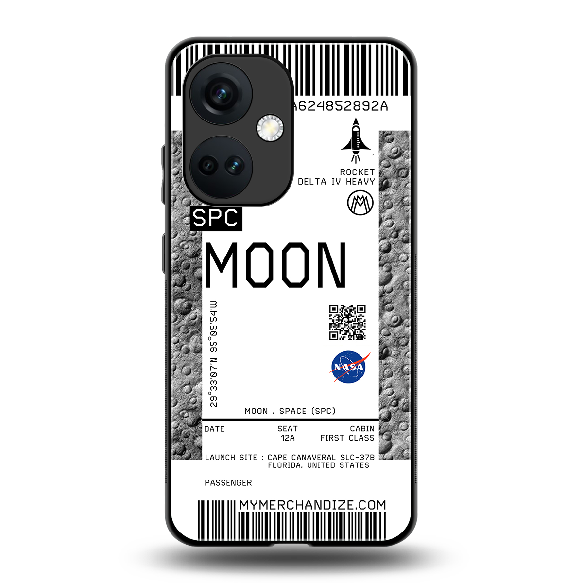 moon boarding pass ticket back phone cover | glass case for oneplus nord ce 3