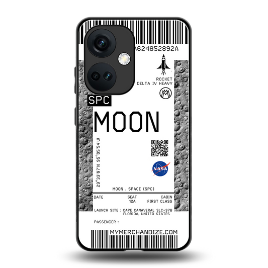 moon boarding pass ticket back phone cover | glass case for oneplus nord ce 3
