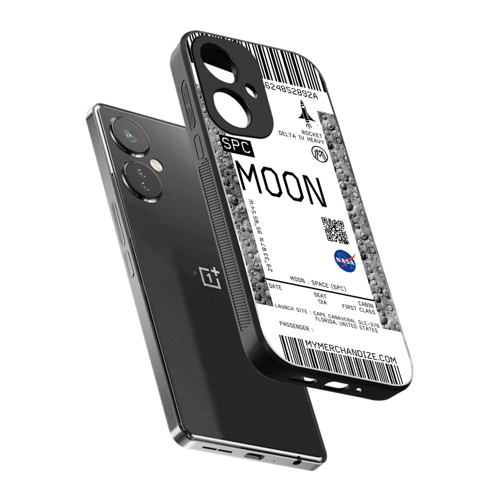 moon boarding pass ticket back phone cover | glass case for oneplus nord ce 3