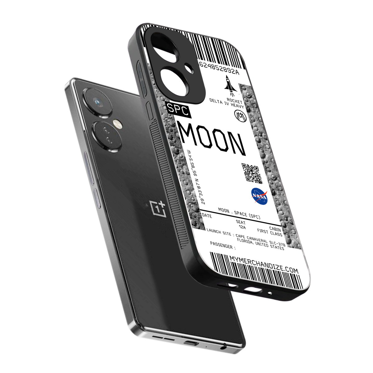 moon boarding pass ticket back phone cover | glass case for oneplus nord ce 3