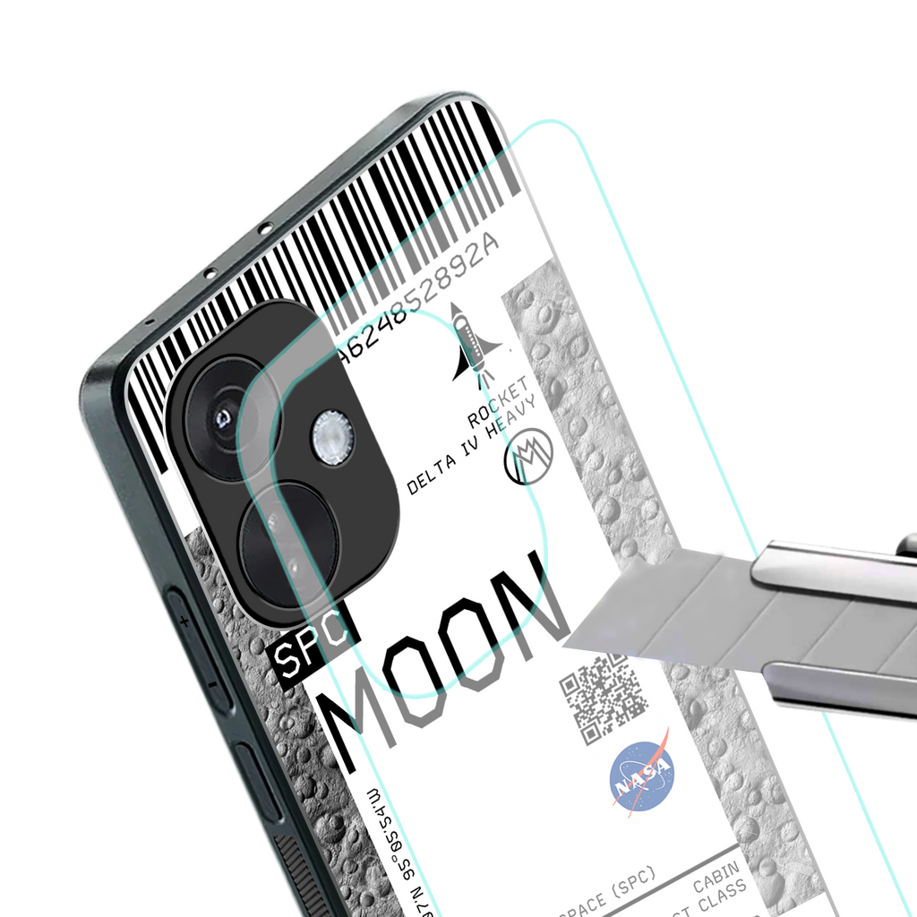moon boarding pass ticket back phone cover | glass case for oneplus nord ce 3