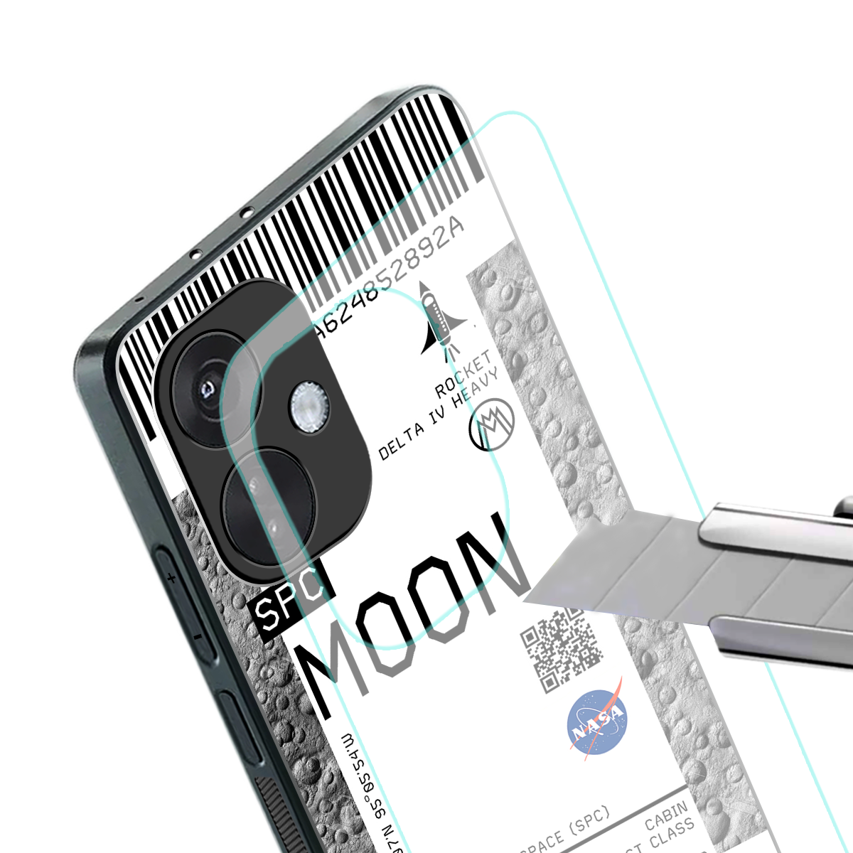 moon boarding pass ticket back phone cover | glass case for oneplus nord ce 3