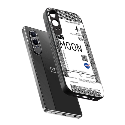 moon boarding pass ticket back phone cover | glass case for oneplus nord ce 4 lite