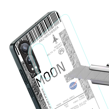 moon boarding pass ticket back phone cover | glass case for oneplus nord ce 4 lite