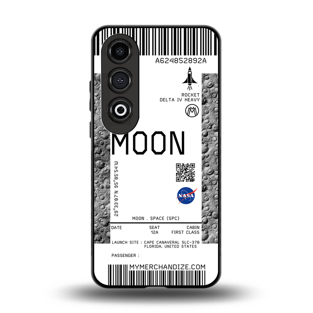 moon boarding pass ticket back phone cover | glass case for oneplus nord ce 4