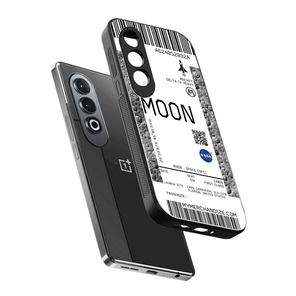moon boarding pass ticket back phone cover | glass case for oneplus nord ce 4