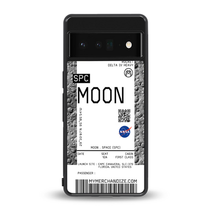 moon boarding pass ticket back phone cover | glass case for google pixel 6 pro
