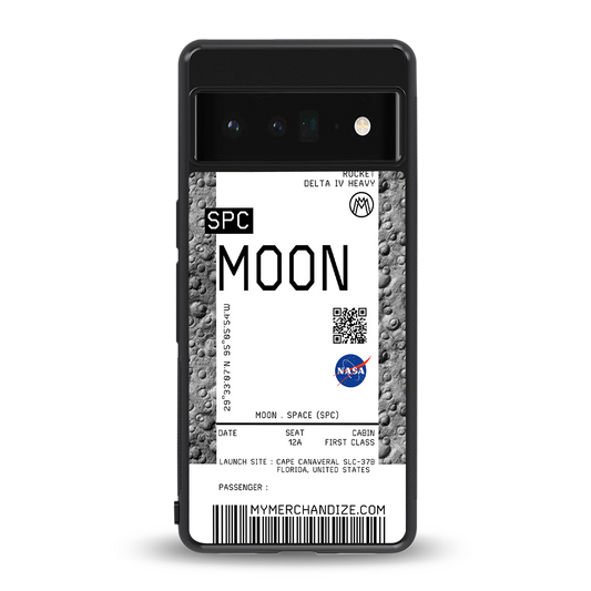 moon boarding pass ticket back phone cover | glass case for google pixel 6 pro