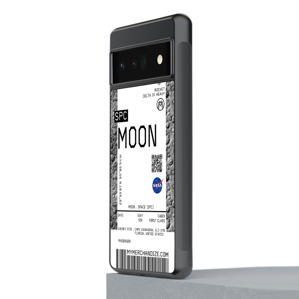 moon boarding pass ticket back phone cover | glass case for google pixel 6 pro