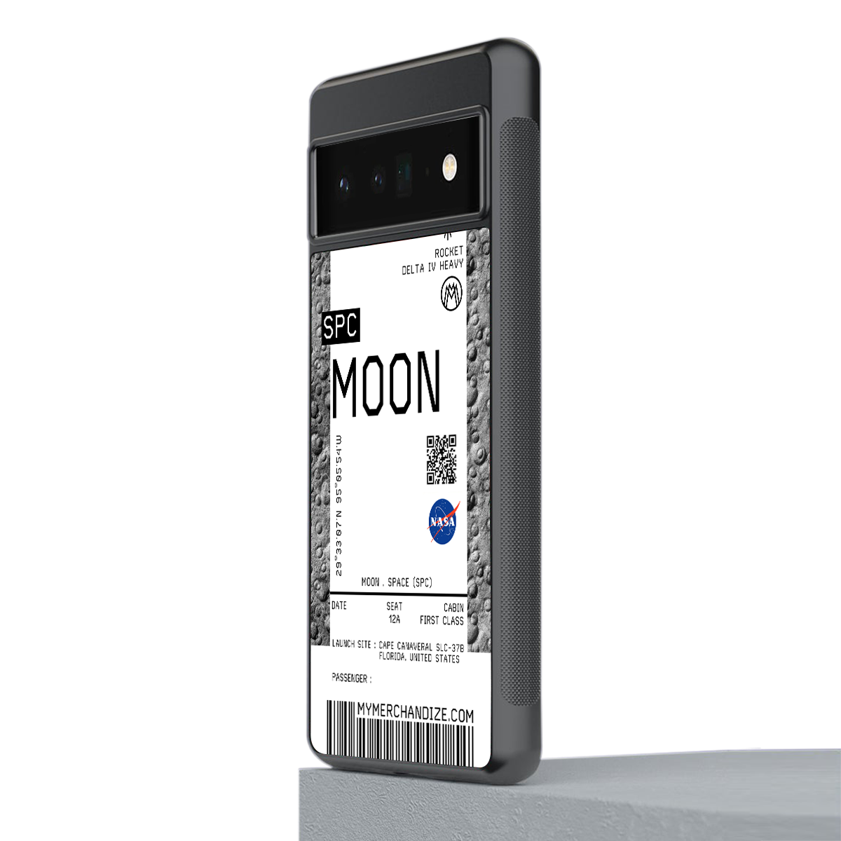 moon boarding pass ticket back phone cover | glass case for google pixel 6 pro